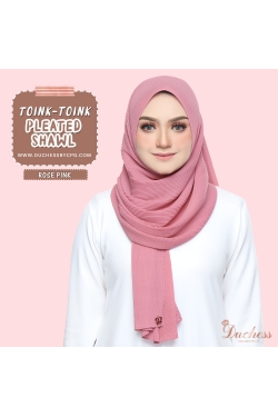 Pleated shawl - rose pink